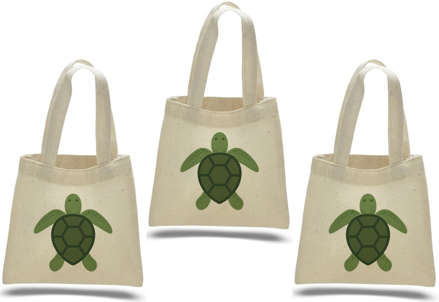 Sea Turtle Cotton Party Favor Bags, Set of 3
