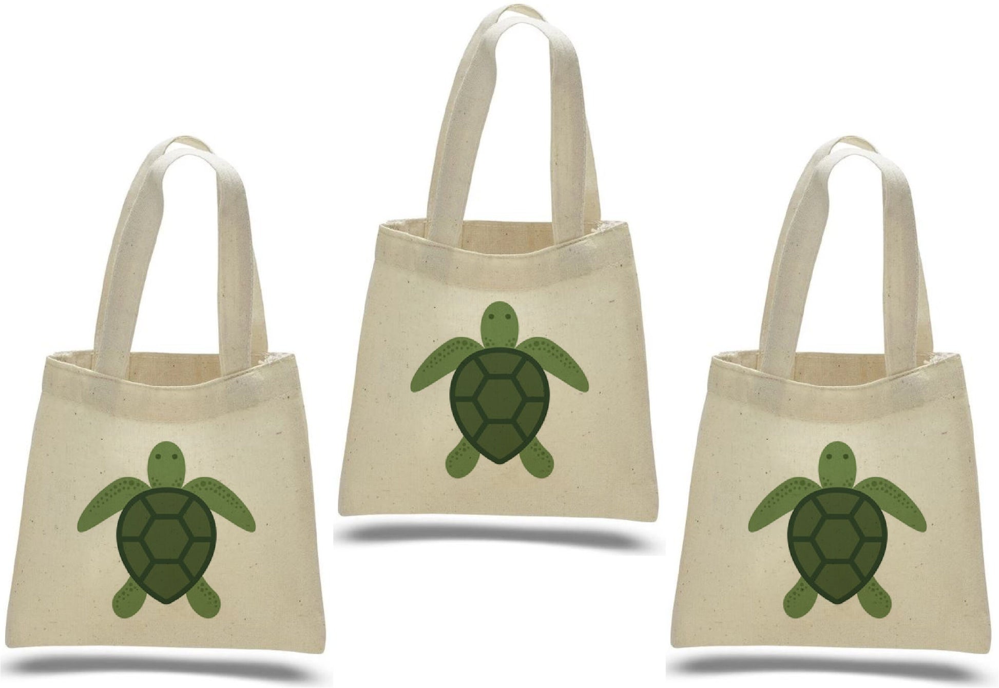 Sea Turtle Cotton Party Favor Bags, Set of 3