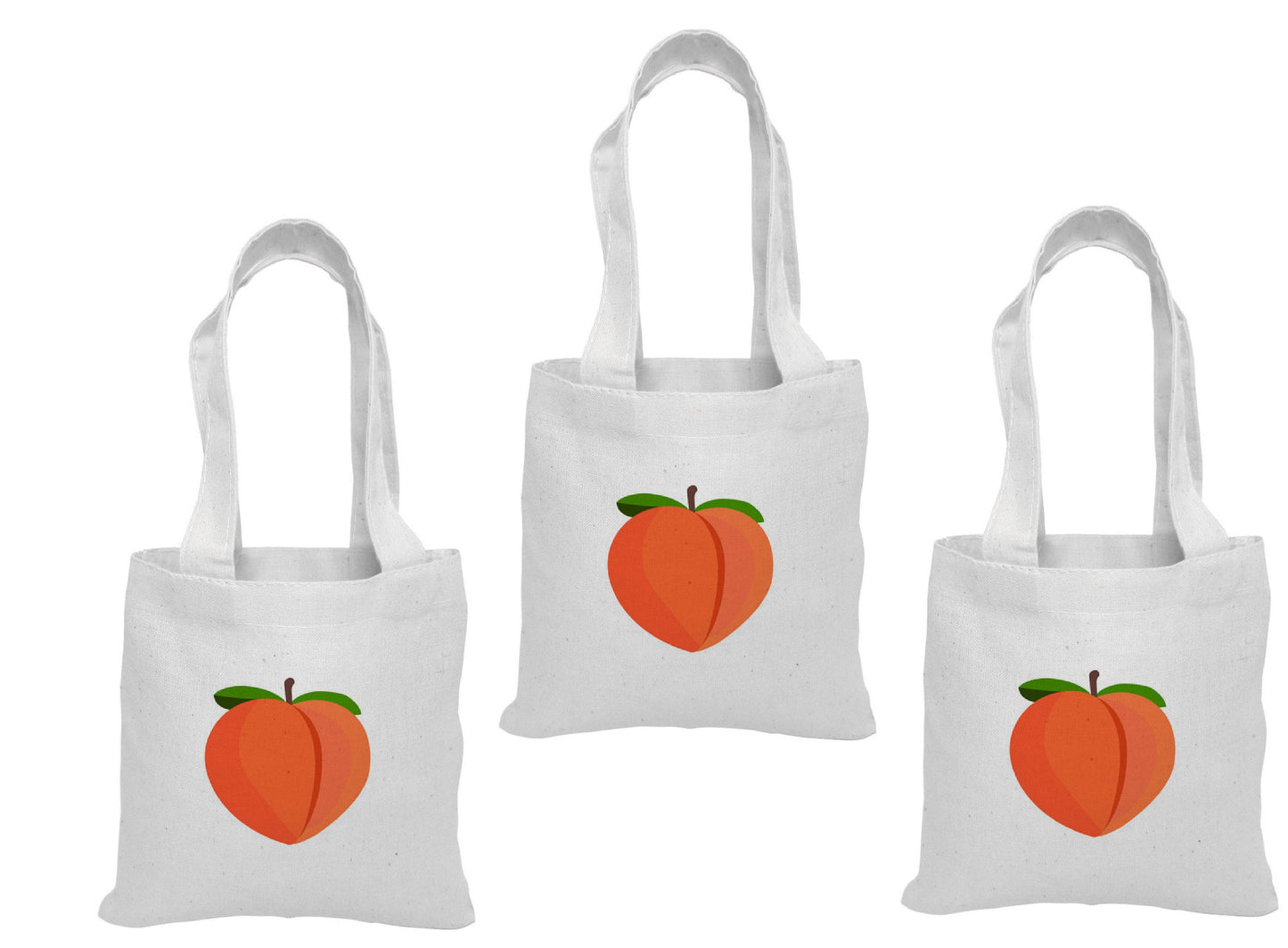 Peach Party Favor Bags - Perfect for Peach Themed Parties & Events! - Set of Three Bags