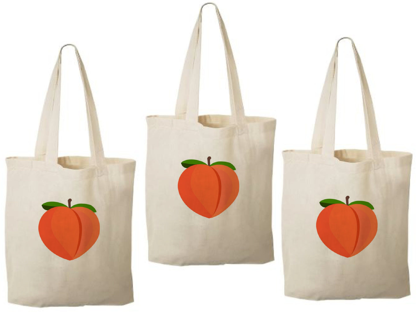 Peach Party Favor Bags - Perfect for Peach Themed Parties & Events! - Set of Three Bags