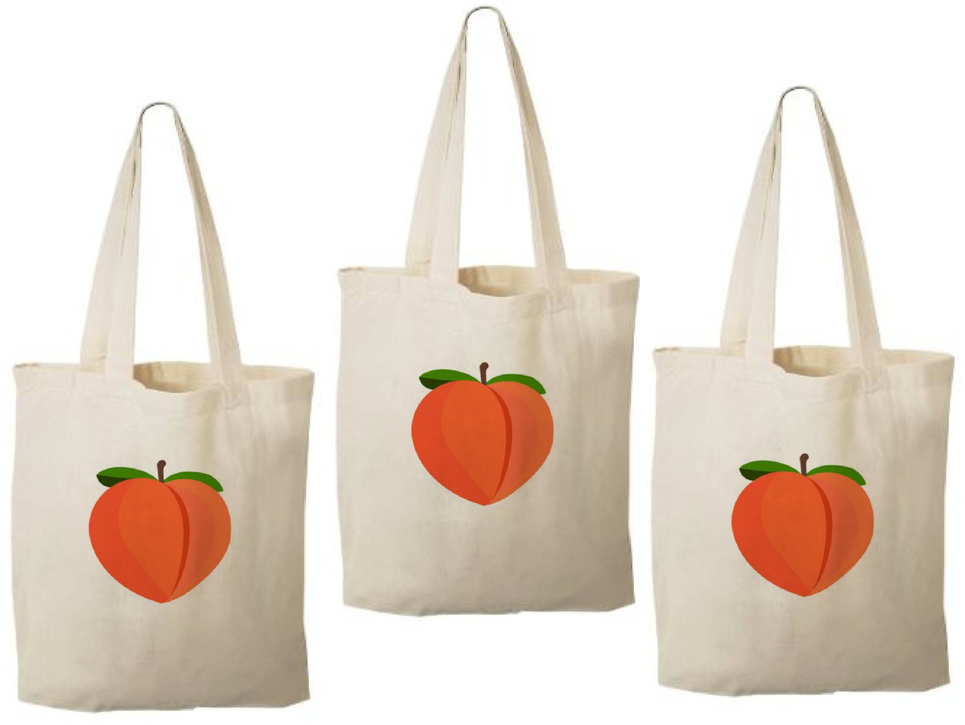 Peach Party Favor Bags - Perfect for Peach Themed Parties & Events! - Set of Three Bags