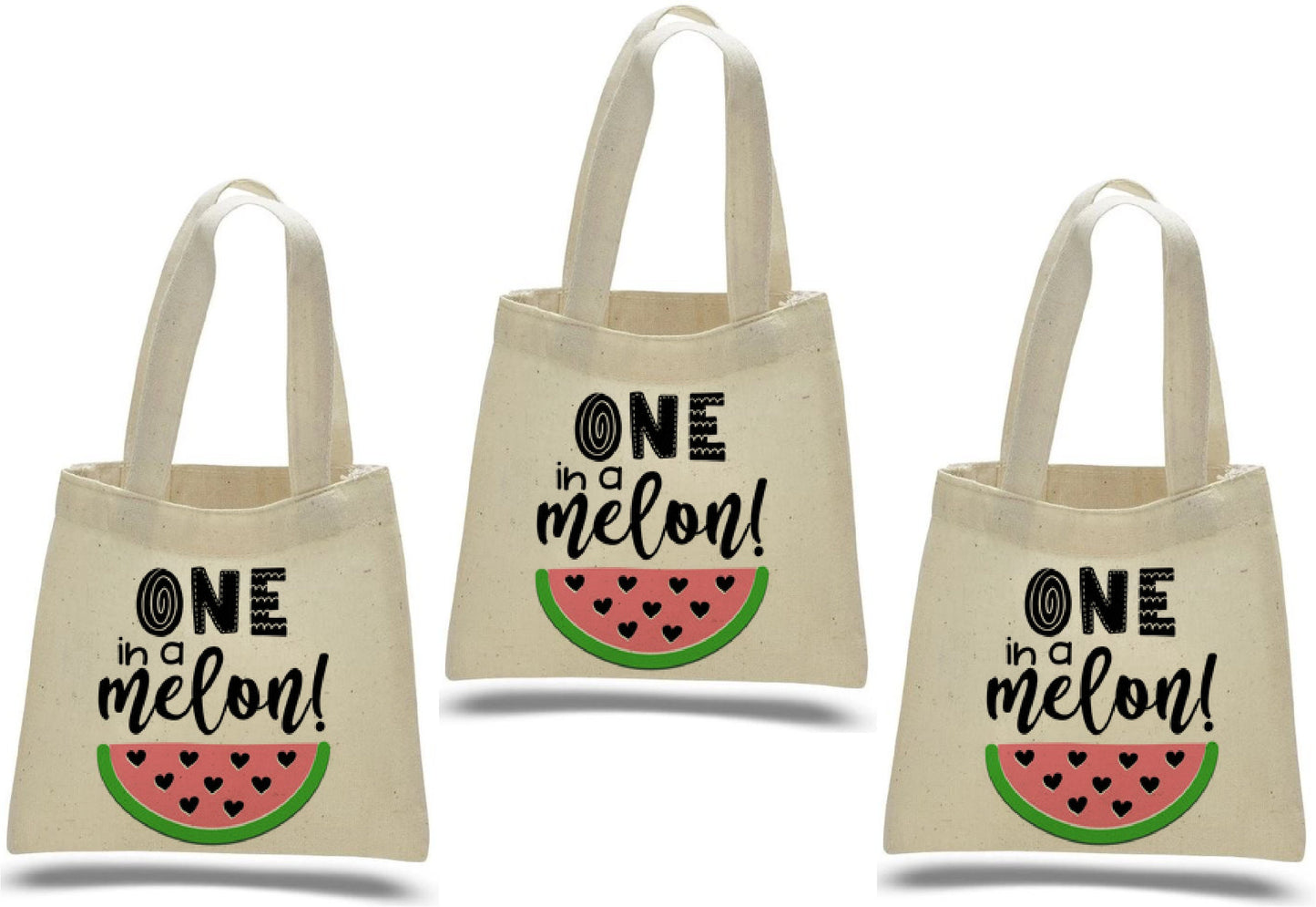 Watermelon First Birthday Party Favor Bags – Set of 3 Cotton Totes