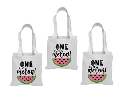 Watermelon First Birthday Party Favor Bags – Set of 3 Cotton Totes