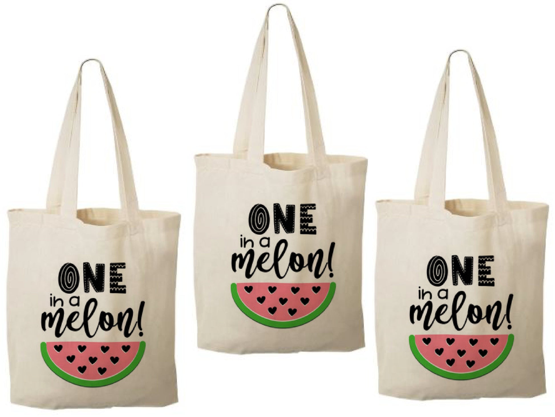 Watermelon First Birthday Party Favor Bags – Set of 3 Cotton Totes