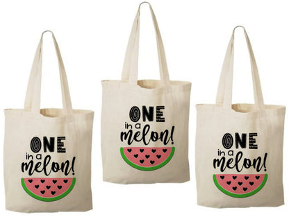 Watermelon First Birthday Party Favor Bags – Set of 3 Cotton Totes