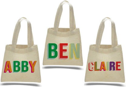 Personalized Rainbow Party Favor Bags - Set of Three Bags