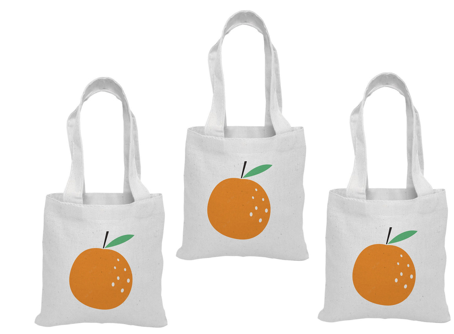Orange Party Favor Bags - Perfect for Orange or Cutie Themed Parties & Events - Set of Three Bags