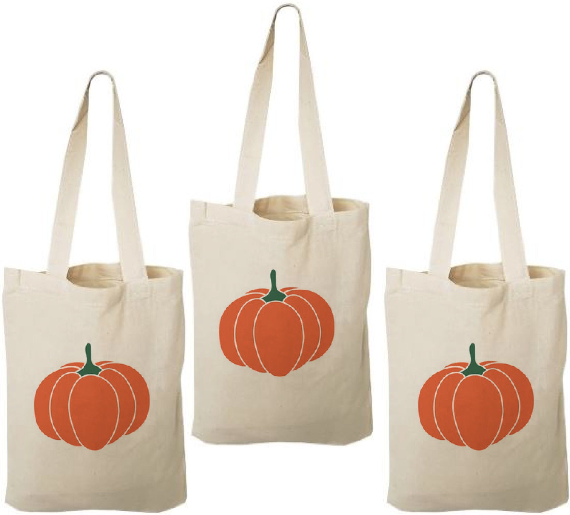 Pumpkin Treat Bags: Halloween Cotton Party Favor Bags - Set of 3