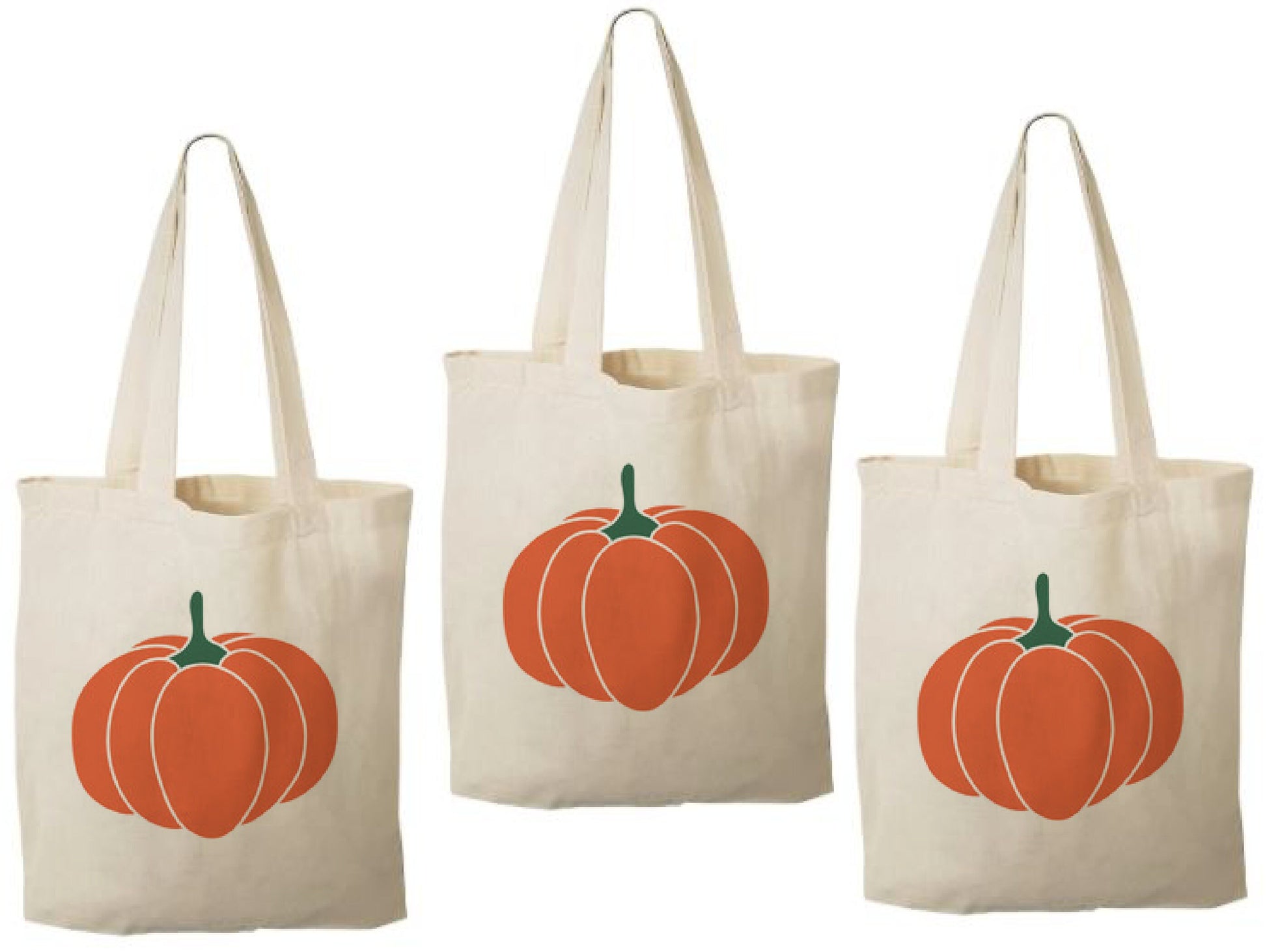 Pumpkin Treat Bags: Halloween Cotton Party Favor Bags - Set of 3
