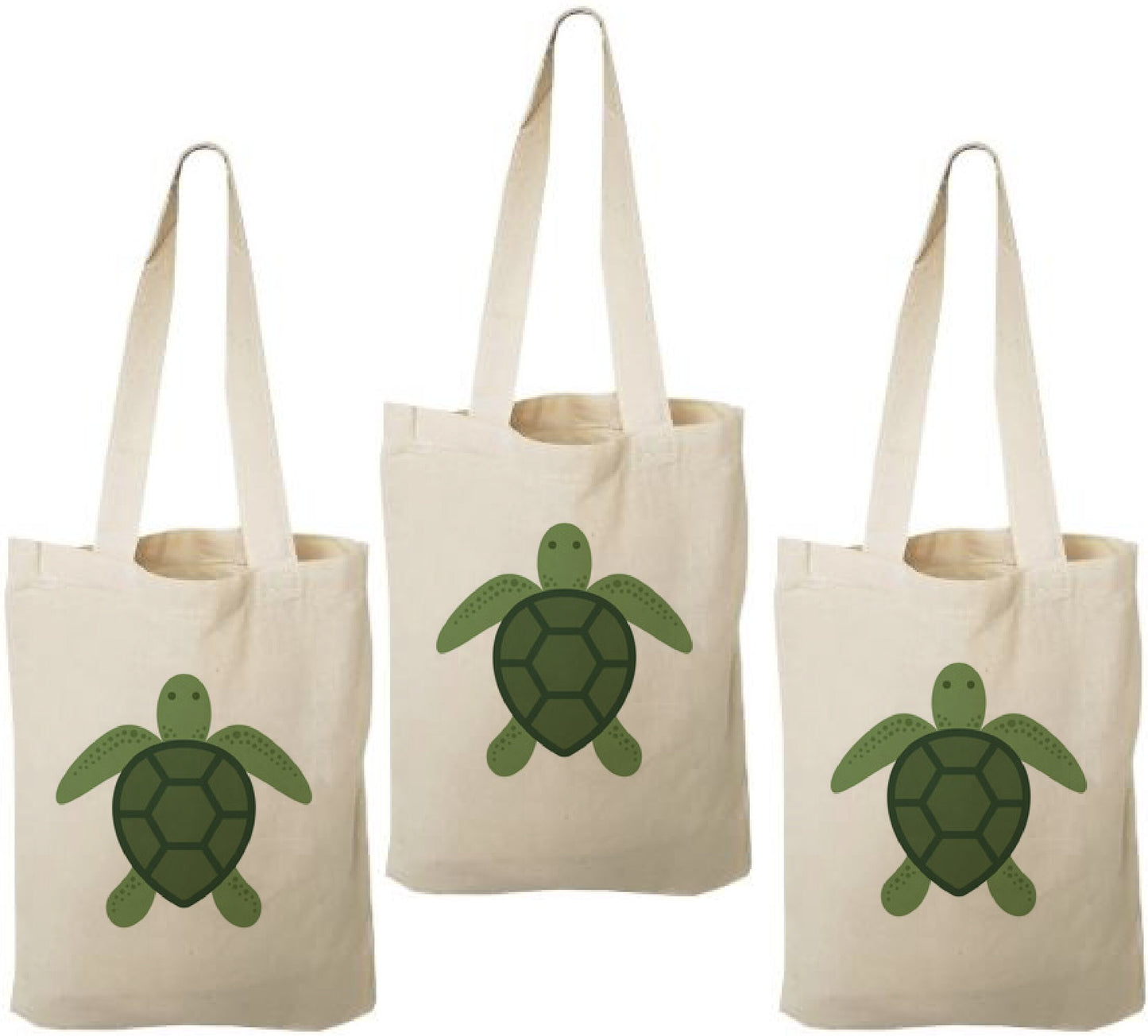 Sea Turtle Cotton Party Favor Bags, Set of 3