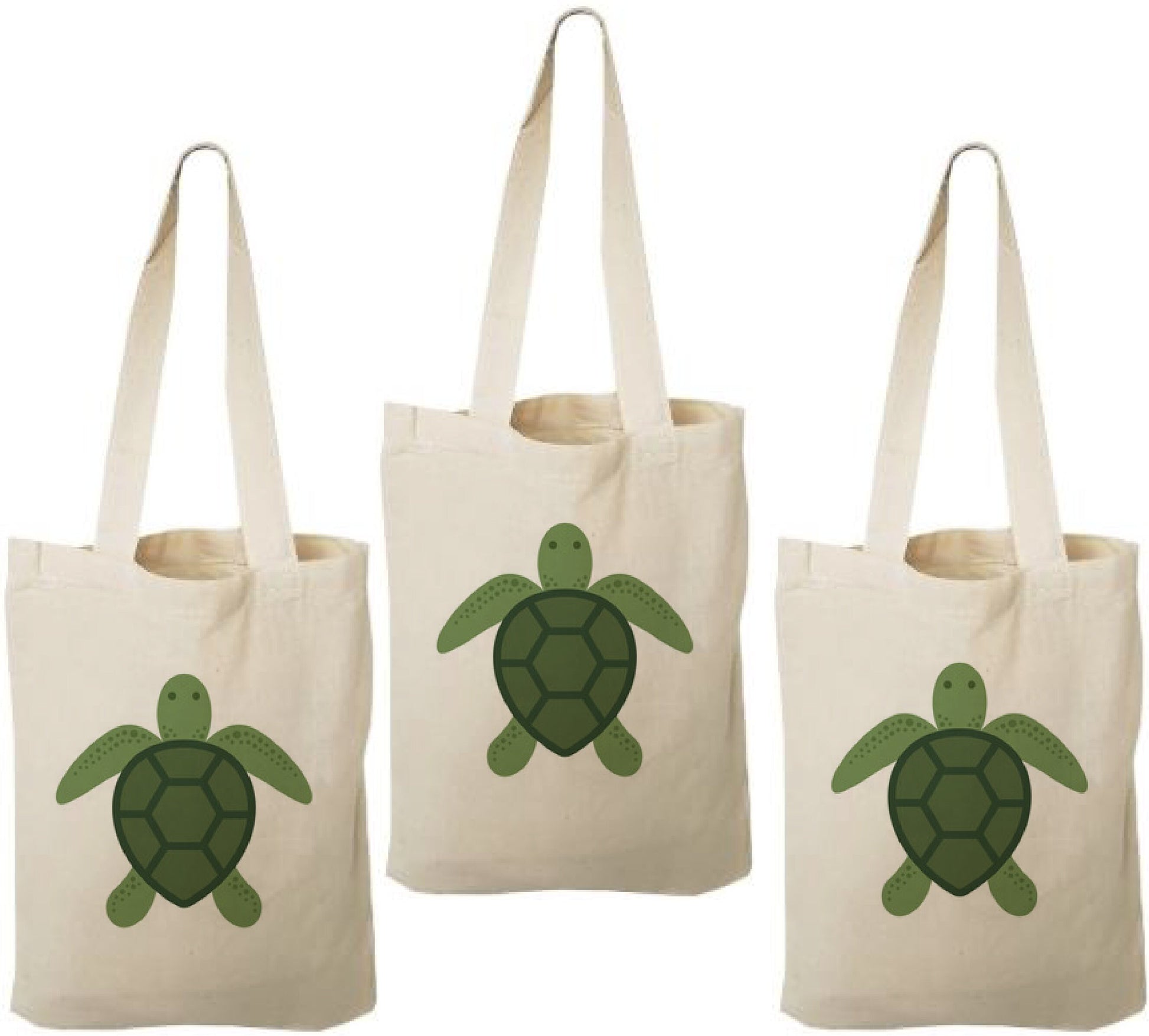 Sea Turtle Cotton Party Favor Bags, Set of 3