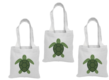 Sea Turtle Cotton Party Favor Bags, Set of 3