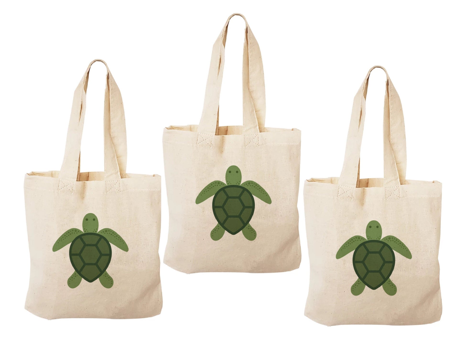 Sea Turtle Cotton Party Favor Bags, Set of 3