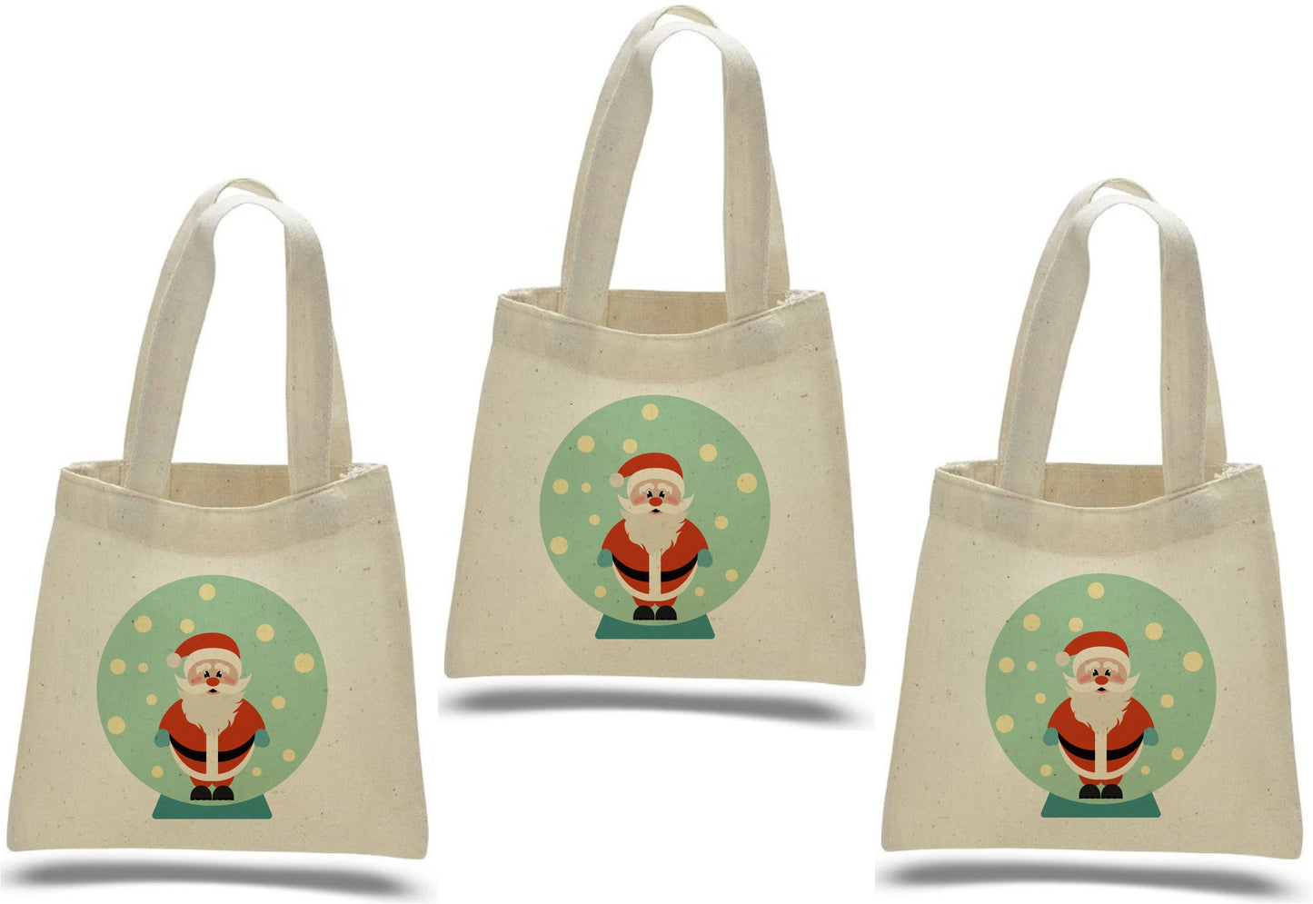 Santa Clause Treat Bags: Christmas Cotton Party Favor, Set of 3