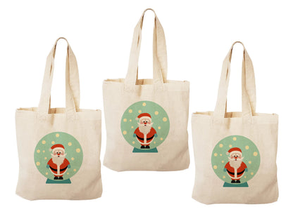 Santa Clause Treat Bags: Christmas Cotton Party Favor, Set of 3