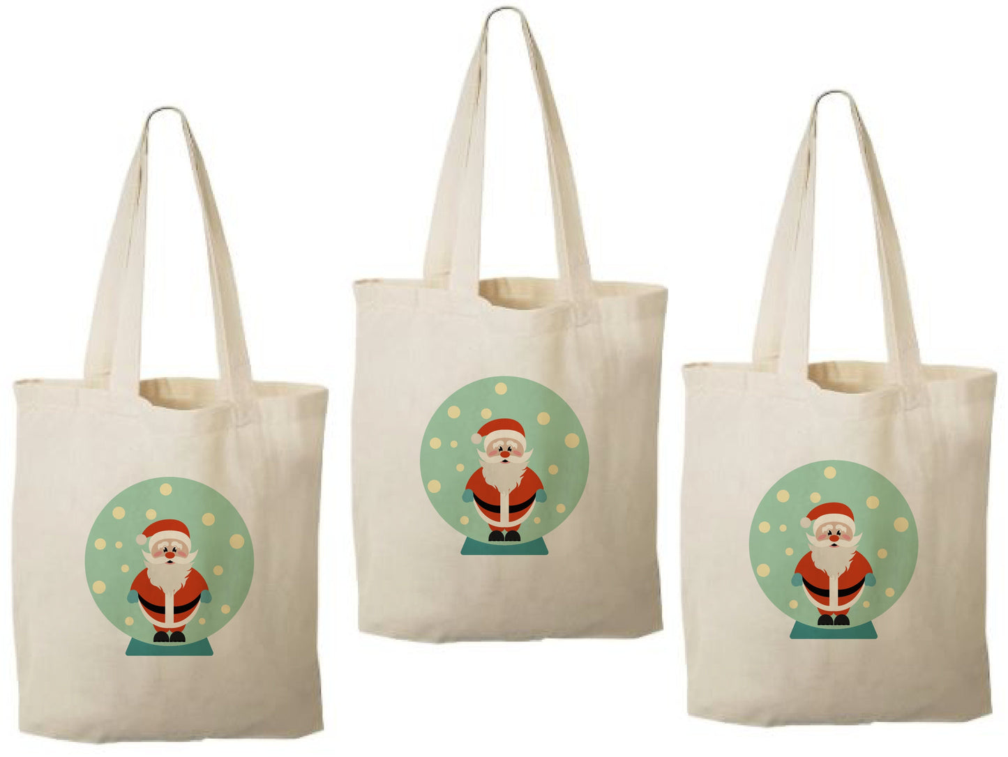 Santa Clause Treat Bags: Christmas Cotton Party Favor, Set of 3