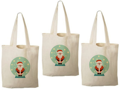 Santa Clause Treat Bags: Christmas Cotton Party Favor, Set of 3