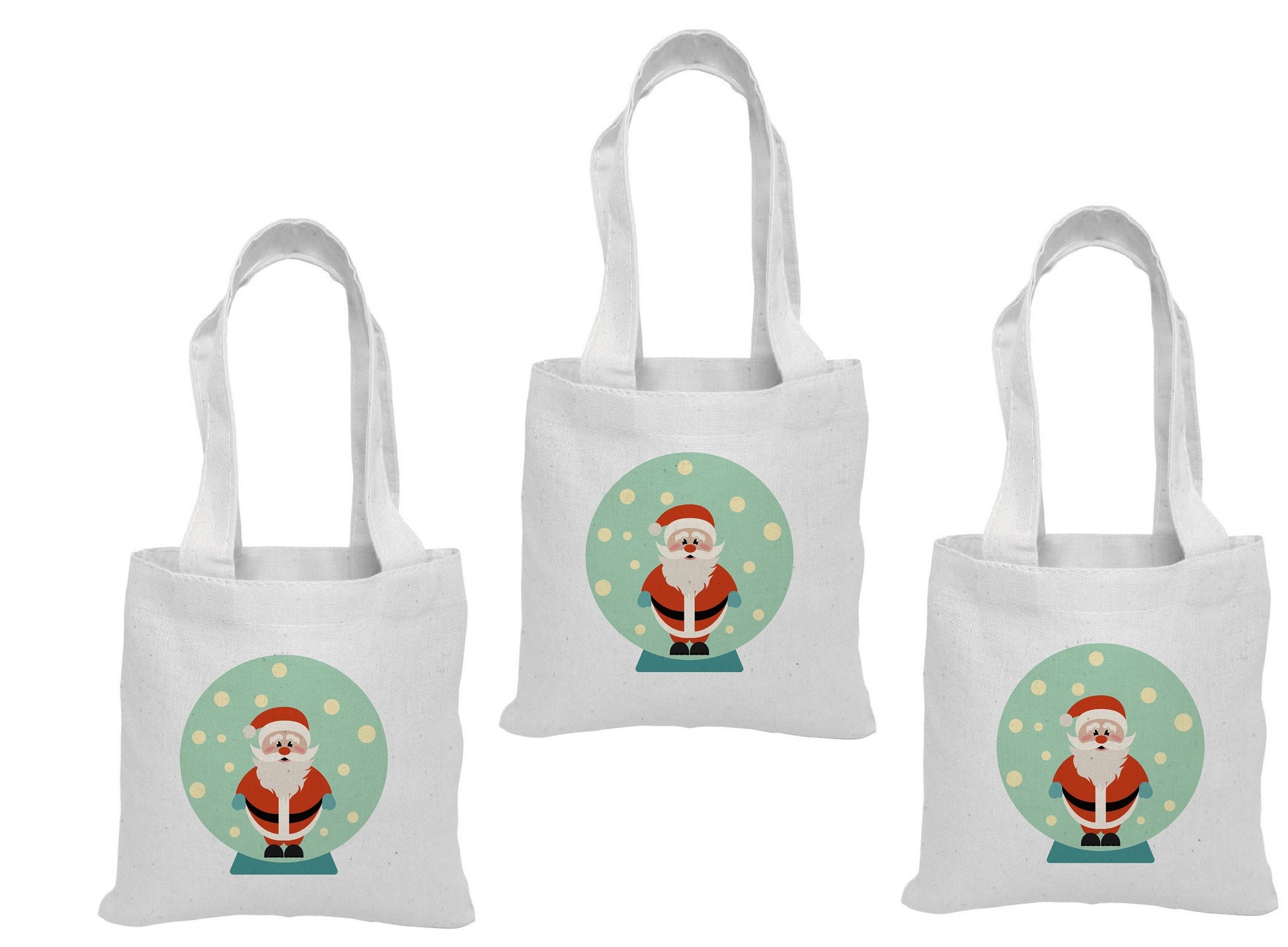 Santa Clause Treat Bags: Christmas Cotton Party Favor, Set of 3