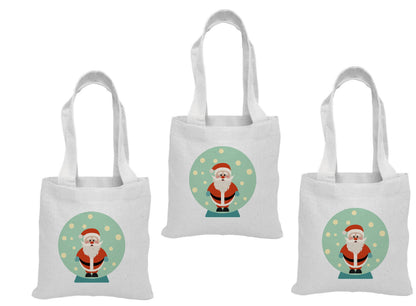 Santa Clause Treat Bags: Christmas Cotton Party Favor, Set of 3