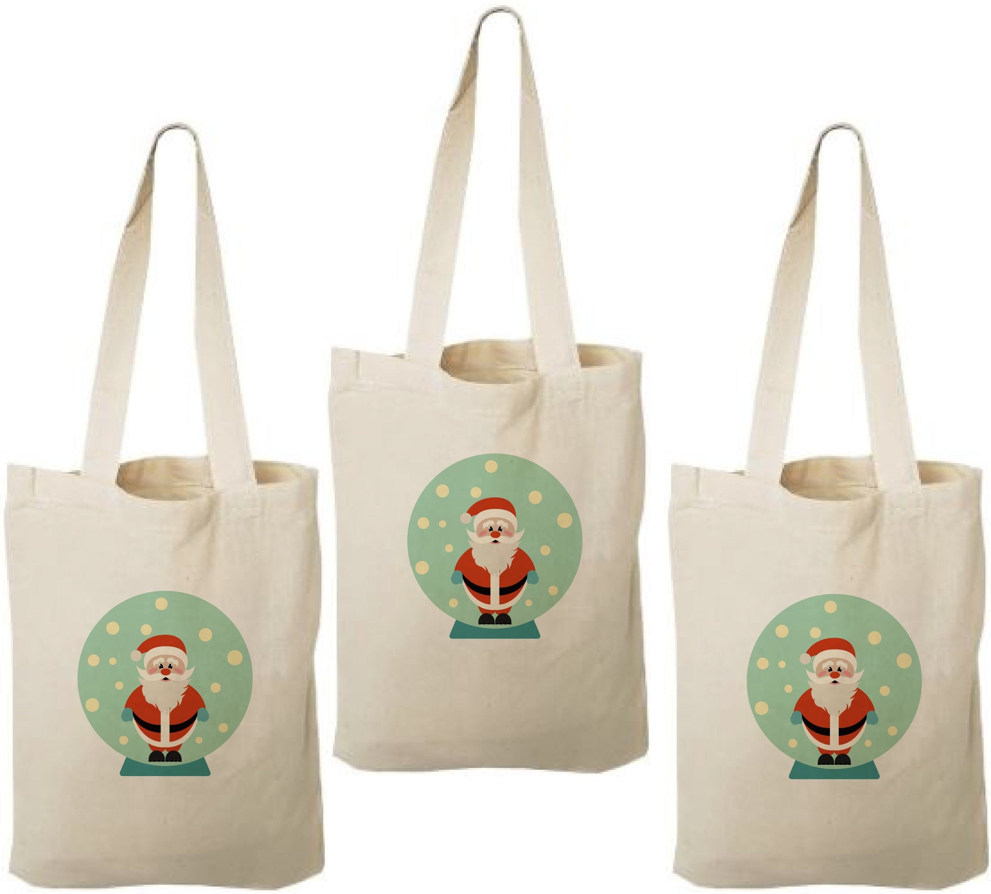 Santa Clause Treat Bags: Christmas Cotton Party Favor, Set of 3