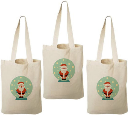 Santa Clause Treat Bags: Christmas Cotton Party Favor, Set of 3