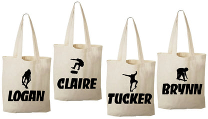 Personalized Skateboard Party Favor Bags - Set of Four Bags