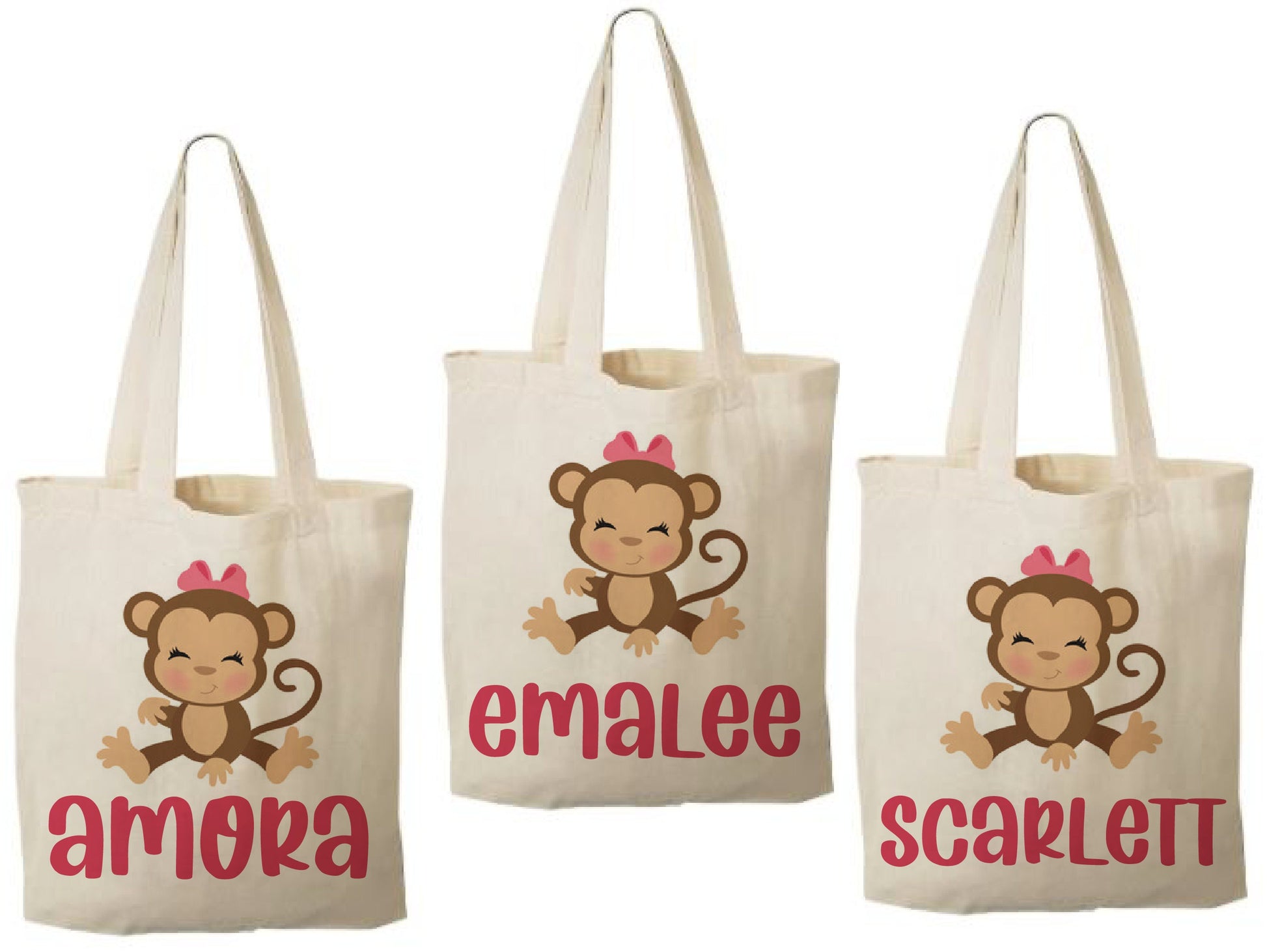 Custom Monkey Party Favor Bags - Set of Three Bags
