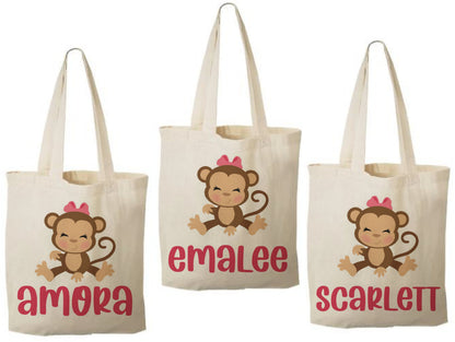 Custom Monkey Party Favor Bags - Set of Three Bags