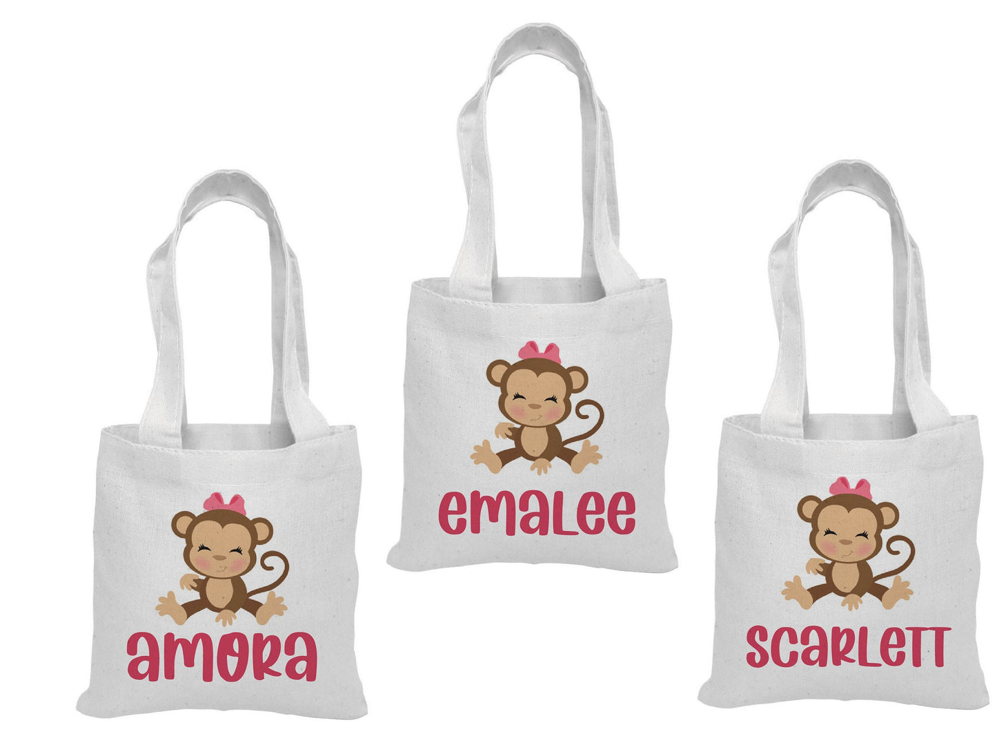 Custom Monkey Party Favor Bags - Set of Three Bags
