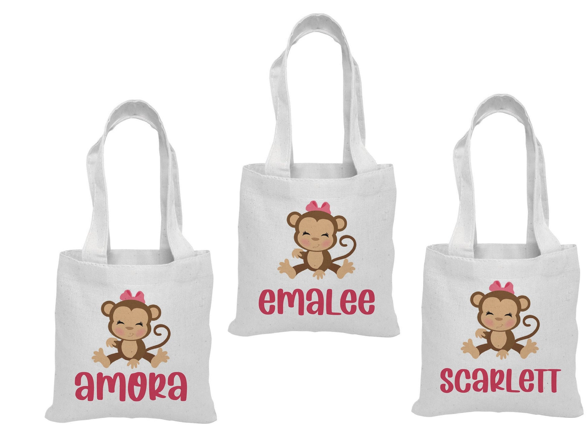 Custom Monkey Party Favor Bags - Set of Three Bags