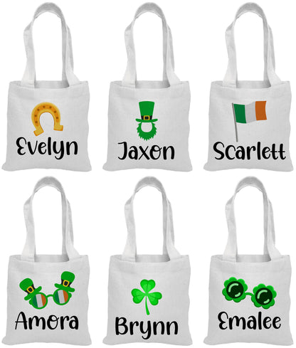 Personalized St. Patrick's Day Party Favor Bags - Set of Six Bags