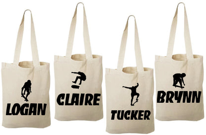 Personalized Skateboard Party Favor Bags - Set of Four Bags