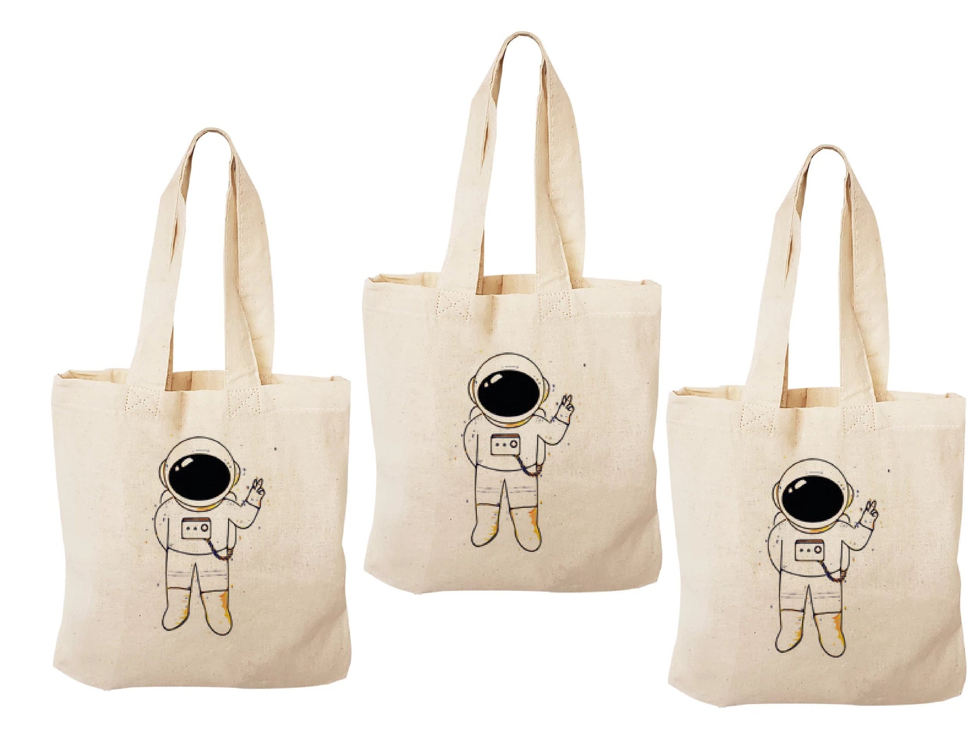 Astronaut Party Favor Bags, Space Goodie Bags - Set of 3
