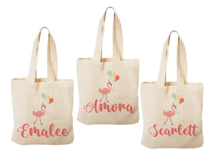 Flamingo Party Favor Bags - Set of Three Bags - Personalized