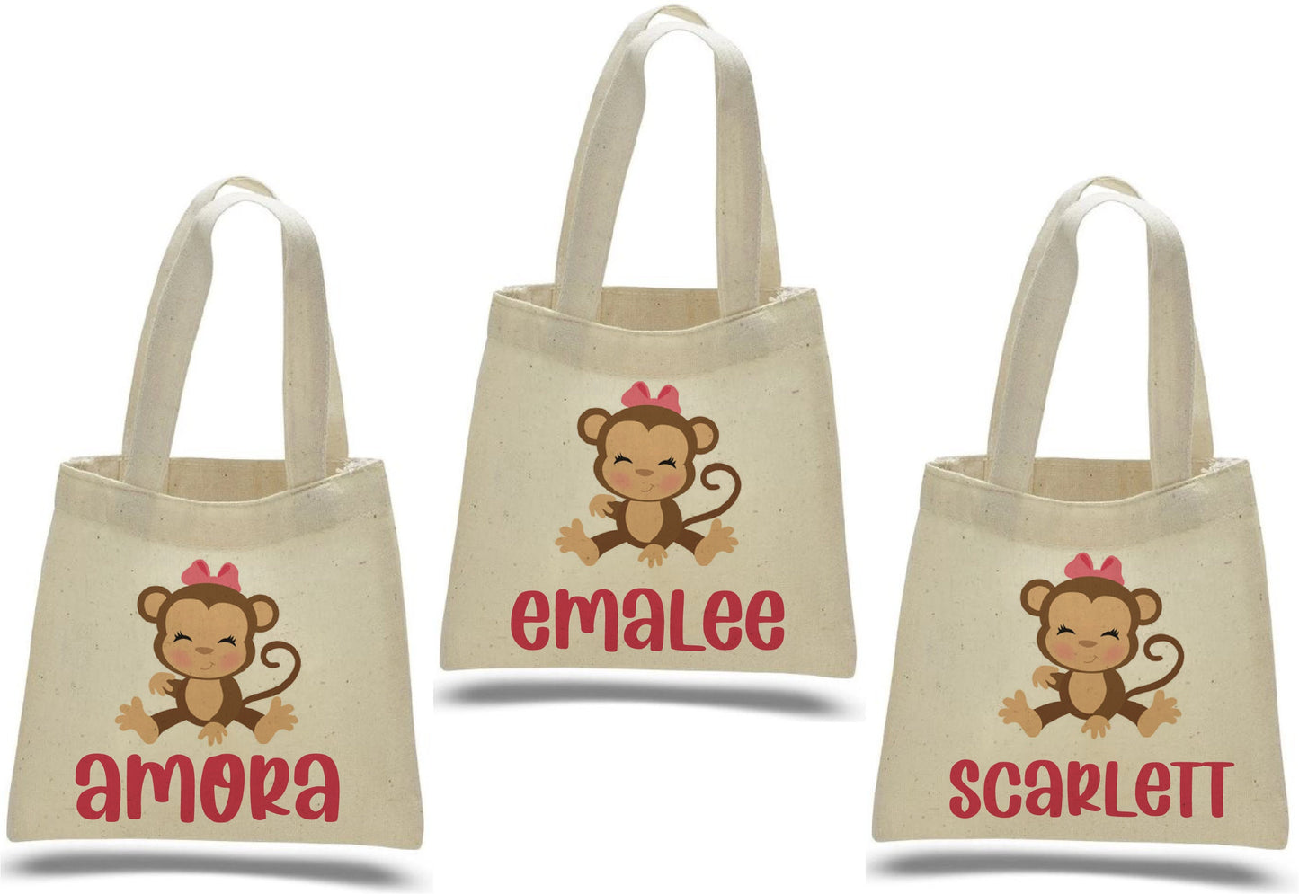 Custom Monkey Party Favor Bags - Set of Three Bags