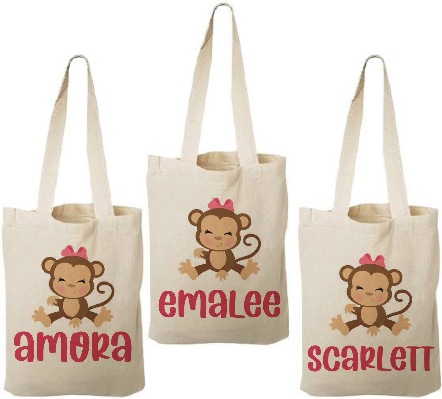 Custom Monkey Party Favor Bags - Set of Three Bags