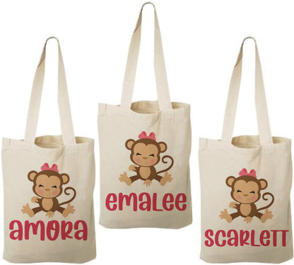 Custom Monkey Party Favor Bags - Set of Three Bags