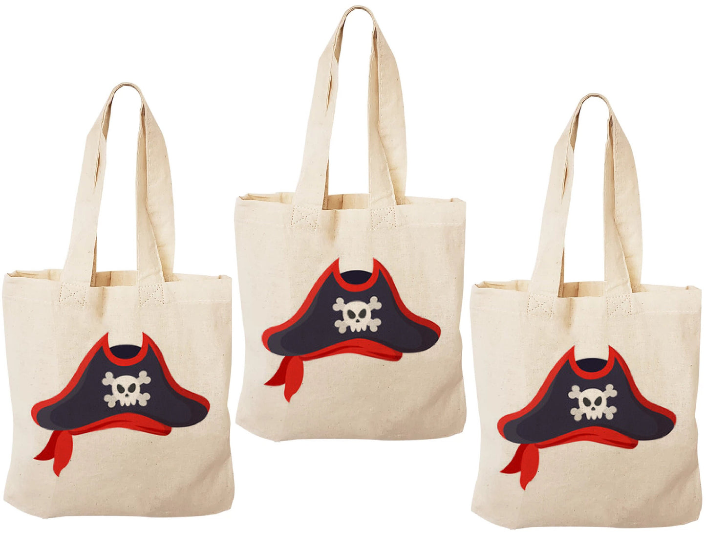 Pirate Party Favor Bags - Perfect for Pirate Theme Parties! - Cotton Party Bags with Handles - Reusable