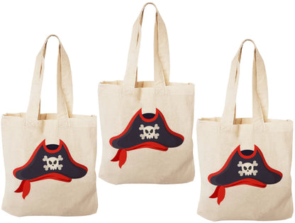 Pirate Party Favor Bags - Perfect for Pirate Theme Parties! - Cotton Party Bags with Handles - Reusable