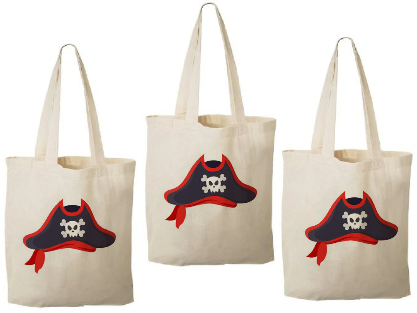 Pirate Party Favor Bags - Perfect for Pirate Theme Parties! - Cotton Party Bags with Handles - Reusable
