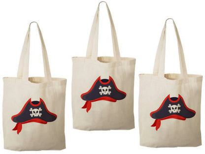 Pirate Party Favor Bags - Perfect for Pirate Theme Parties! - Cotton Party Bags with Handles - Reusable
