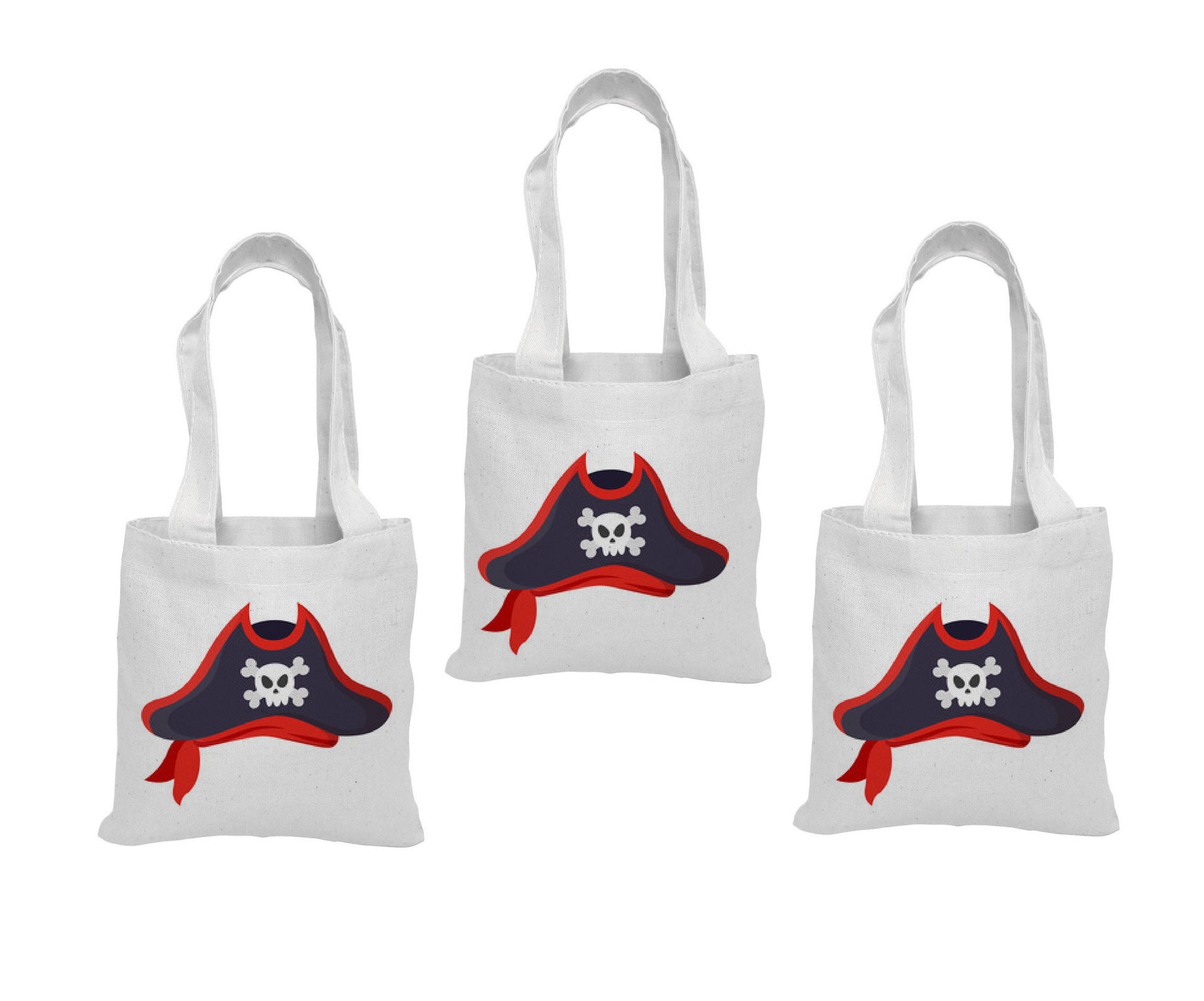 Pirate Party Favor Bags - Perfect for Pirate Theme Parties! - Cotton Party Bags with Handles - Reusable