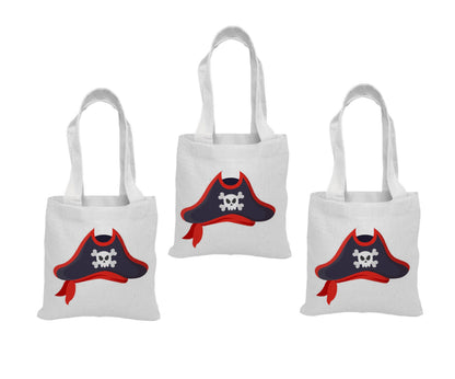 Pirate Party Favor Bags - Perfect for Pirate Theme Parties! - Cotton Party Bags with Handles - Reusable