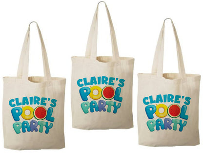 Personalized Pool Party Favor Bags - Set of Three Bags