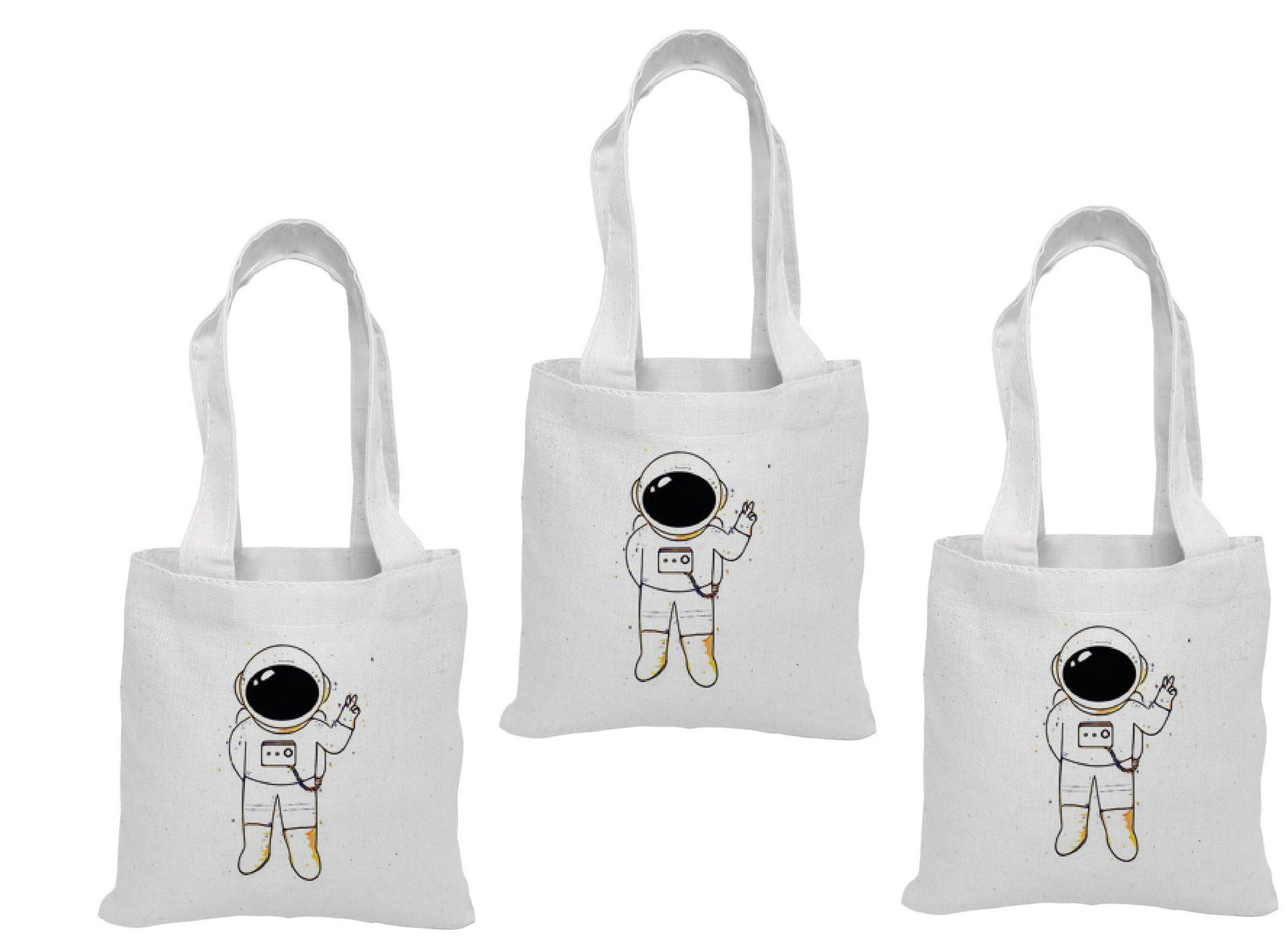 Astronaut Party Favor Bags, Space Goodie Bags - Set of 3