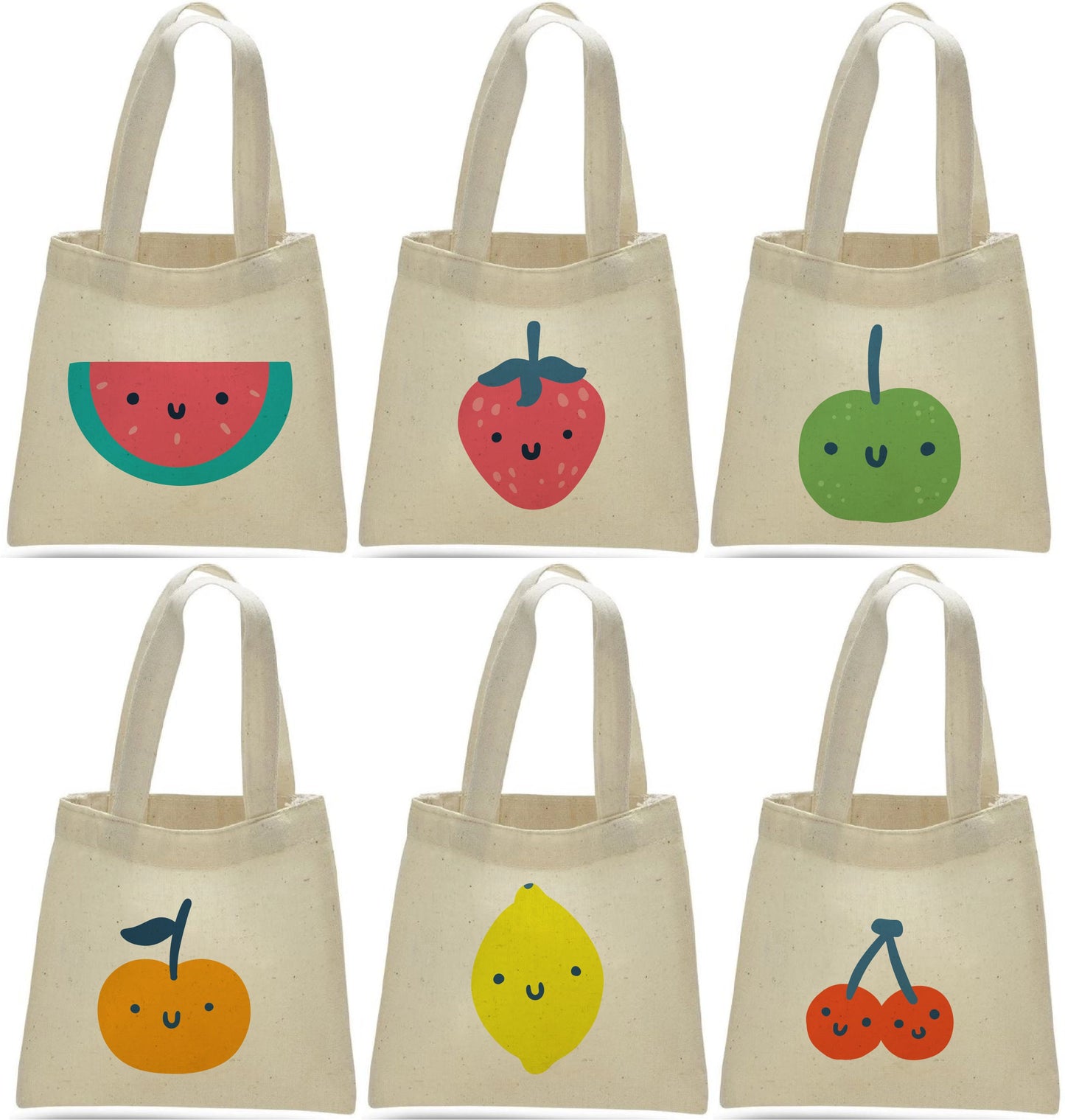 Fruit Party Favor Bags - Perfect for Fruit Themed Parties! - Set of Six Bags