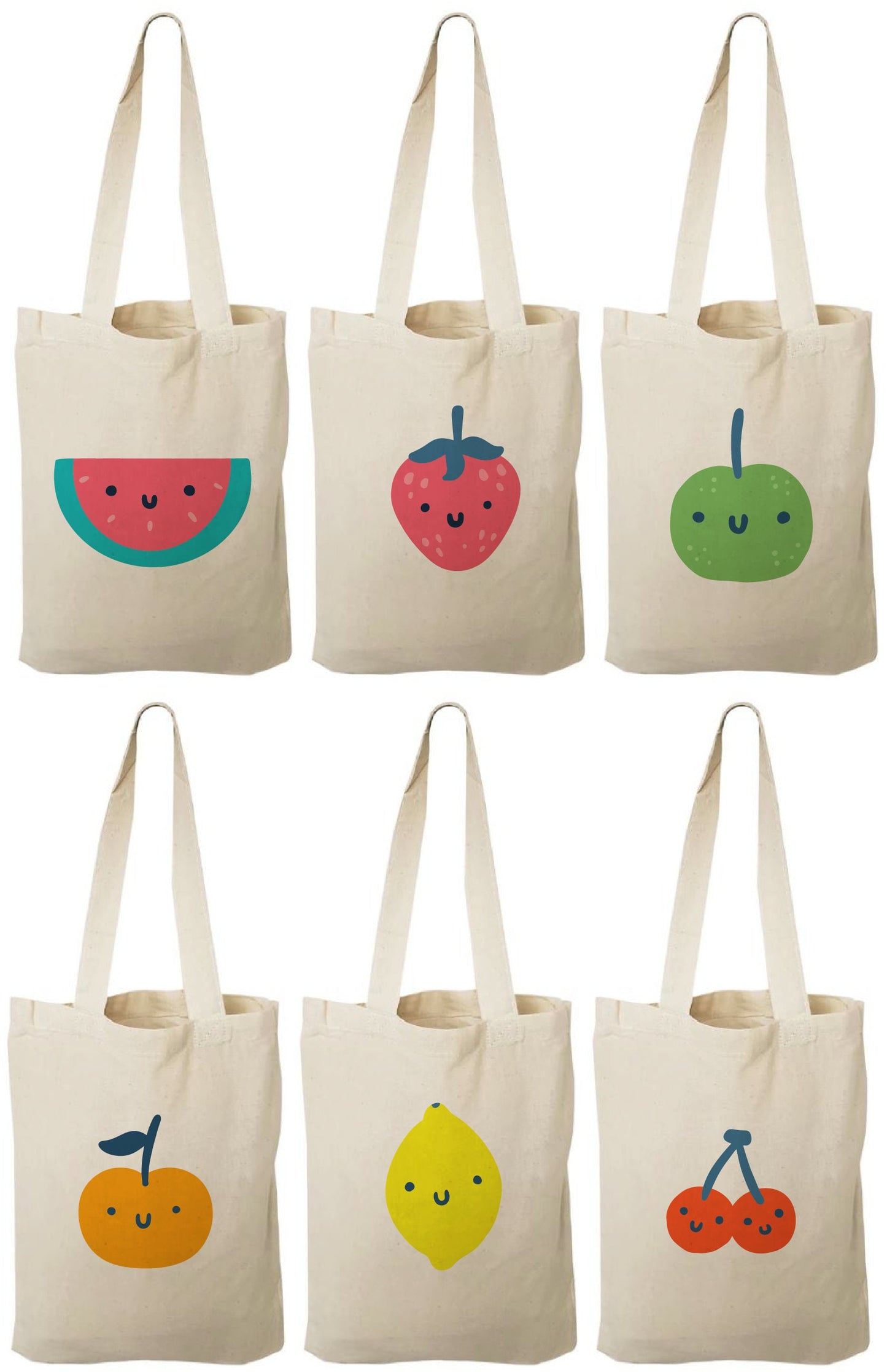 Fruit Party Favor Bags - Perfect for Fruit Themed Parties! - Set of Six Bags