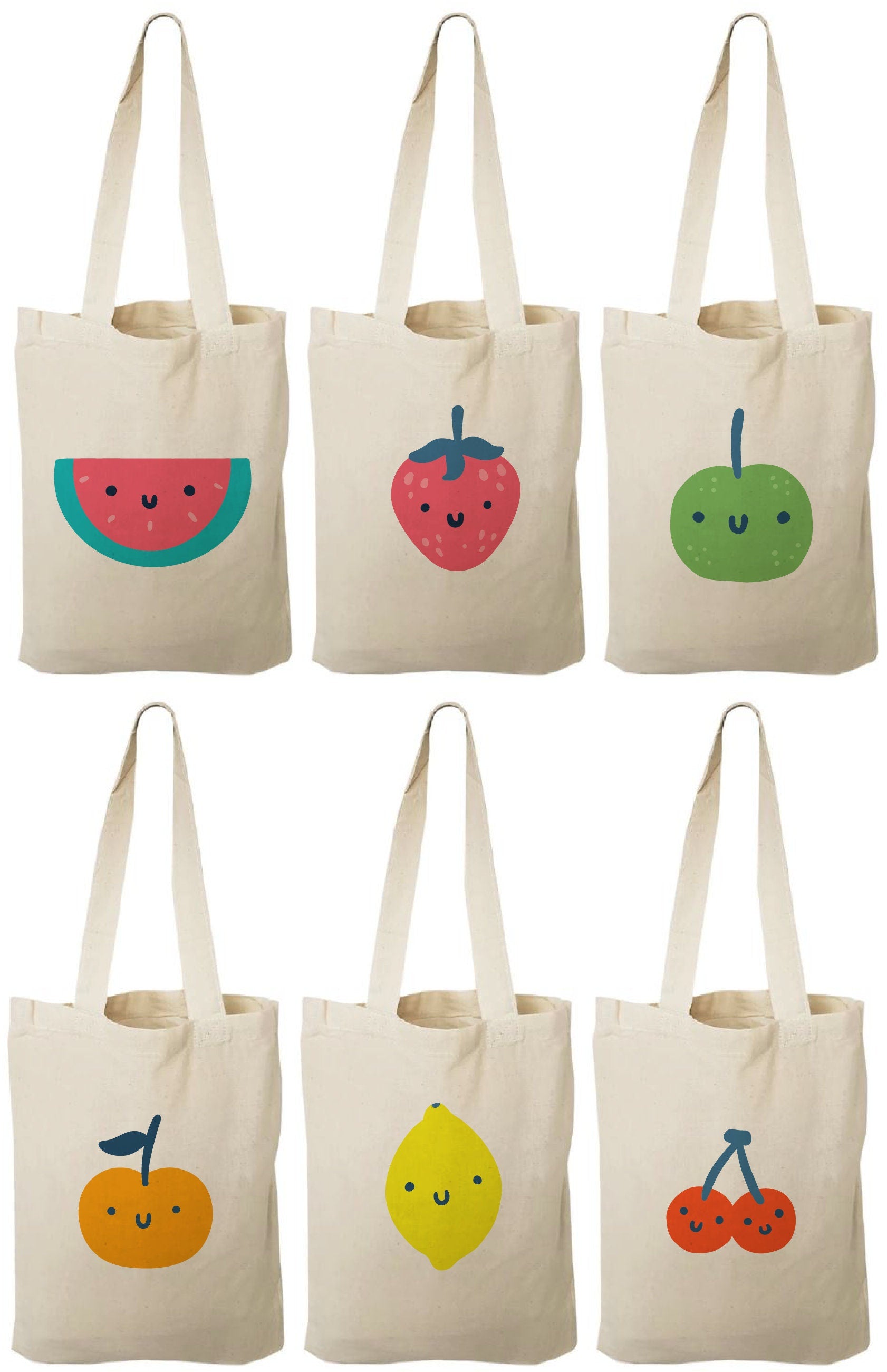 Fruit Party Favor Bags - Perfect for Fruit Themed Parties! - Set of Six Bags