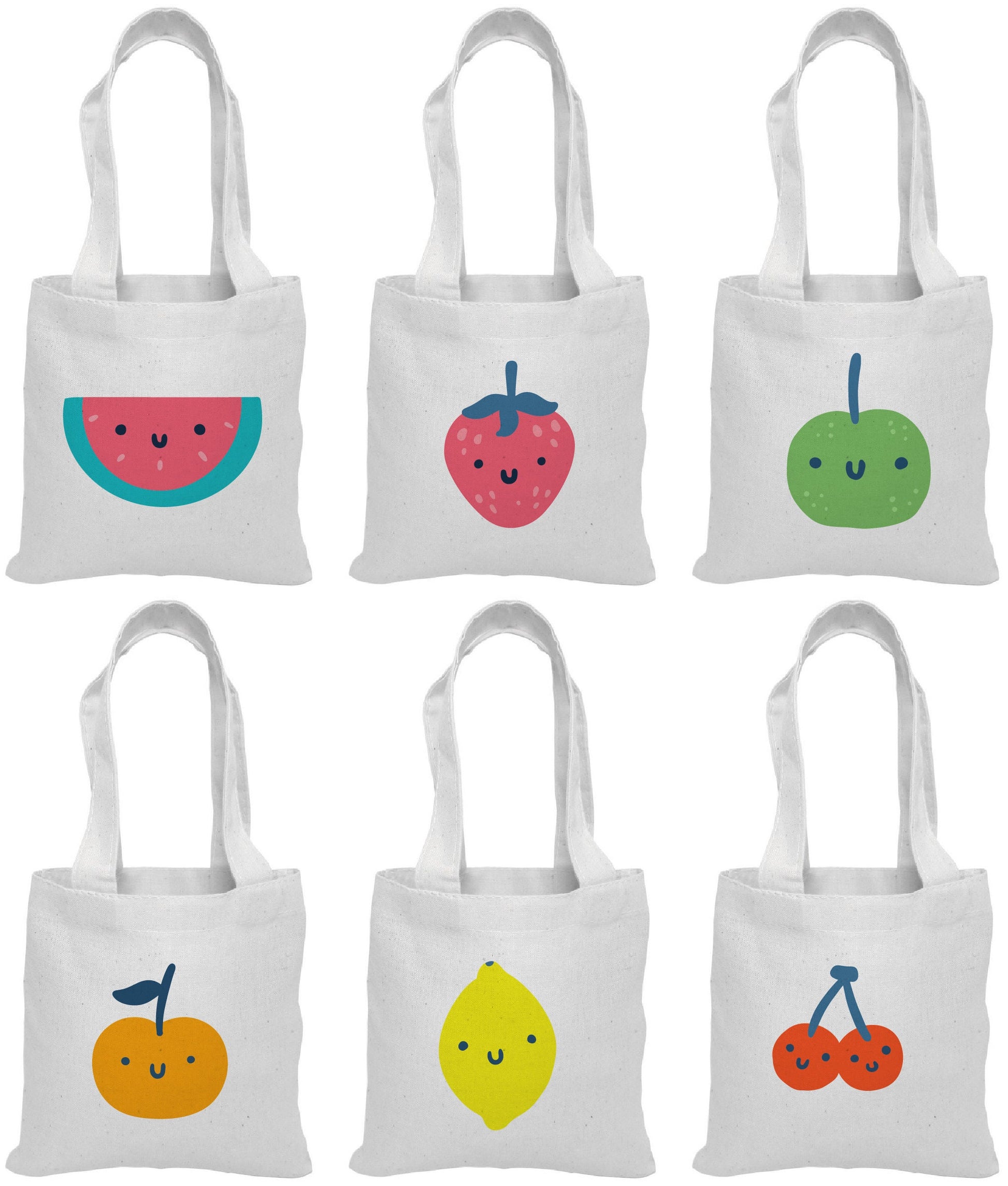 Fruit Party Favor Bags - Perfect for Fruit Themed Parties! - Set of Six Bags