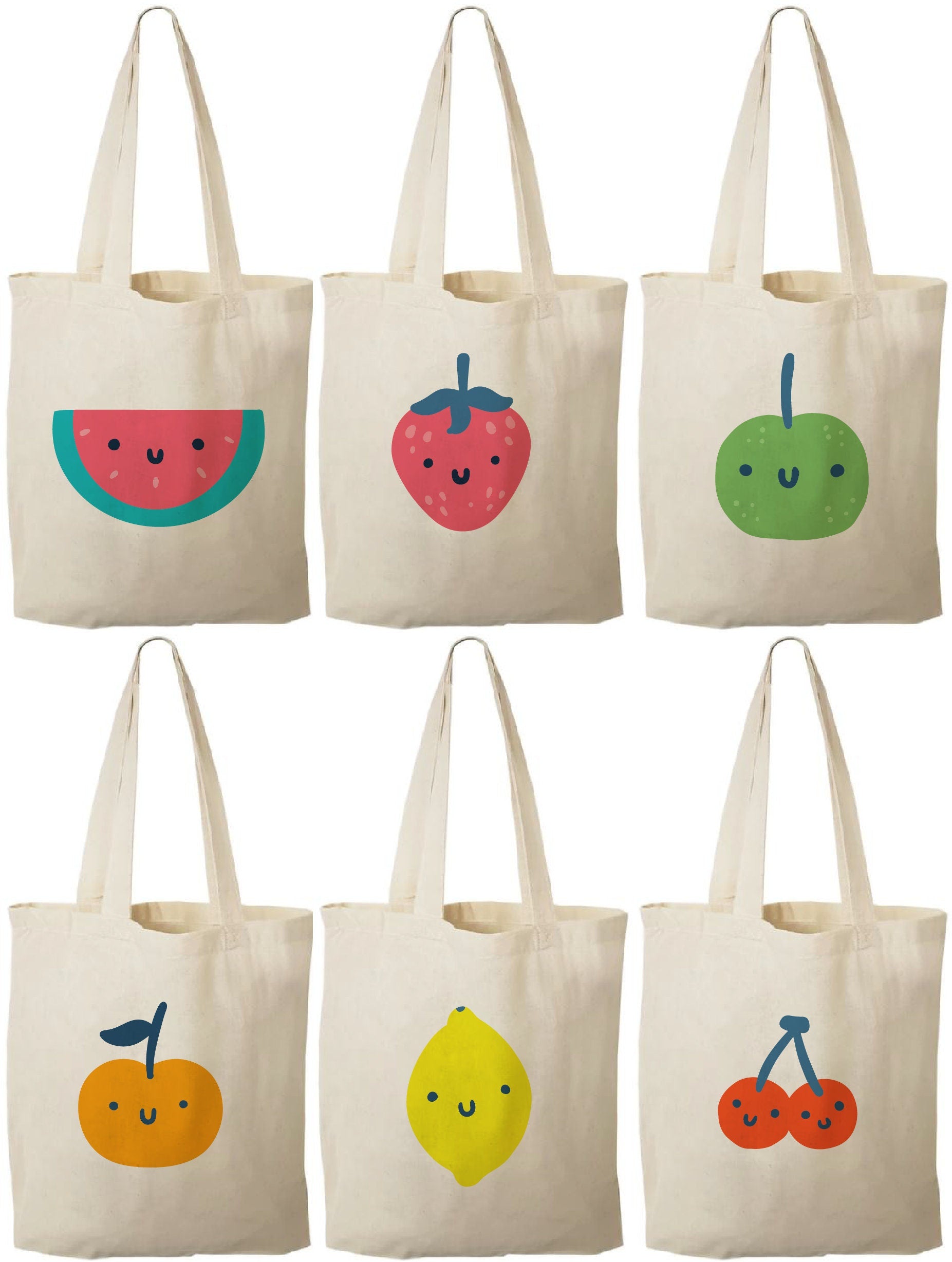 Fruit Party Favor Bags - Perfect for Fruit Themed Parties! - Set of Six Bags